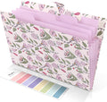 SKYDUE Accordion File Organizer, Floral Expanding File Folders with 5 Pockets, Cute Document Organizer for Paper Bills Receipt Storage, School Office & Hospital Supplies Letter/A4 Size Light Purple