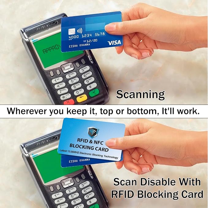 SaiTech IT 10 Pack RFID Blocking Card for Credit Debit ID Card, Sky Blue | Slim Anti-Theft Contactless NFC RFID Blocker Protector, Easily Fit into Wallet and Purse, for Men & Women