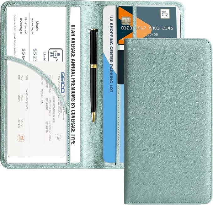 CoBak Car Registration and Insurance Holder - Vehicle Glove Box Car Organizer,Auto Truck Comparment Accessories Case with Magnetic Closure for Driver License,Cards