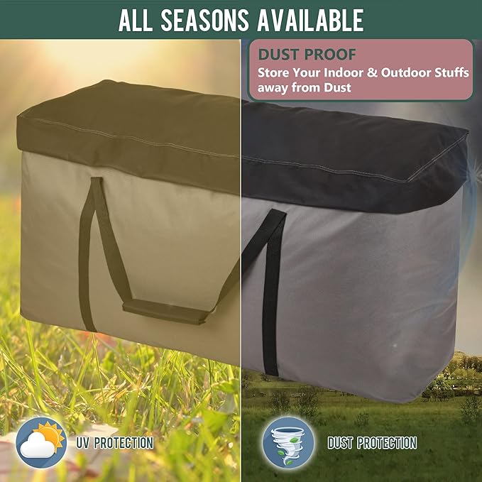 Rachmi Cushion Storage Bag (152 Gal) 60 Inch with Zipper & Padded Handle, Outdoor Oversized Heavy Duty 600D Water-resistant Moving Bag, (60"Wx20"Dx29"H, Extra Large)