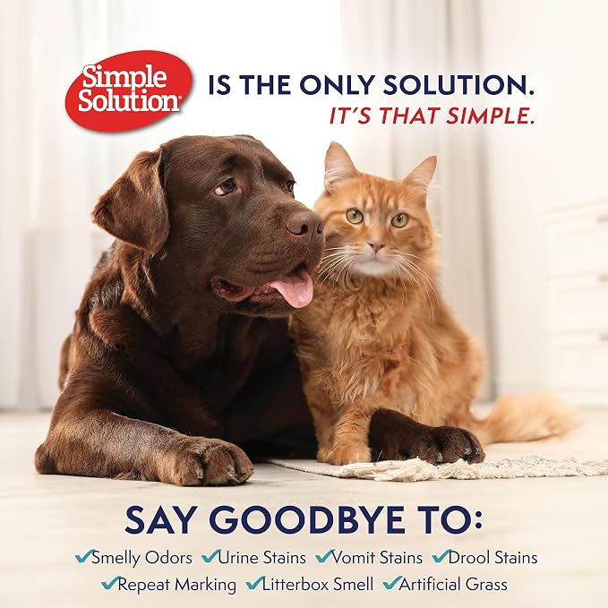 Simple Solution Hard Floor Pet Stain and Odor Remover, Dog Stain and Odor Eliminator Spray, Enzyme Cleaner, Pet Urine Remover for Hardwood Floors, Pee and Poop Destroyer, 32oz and Gallon Bundle