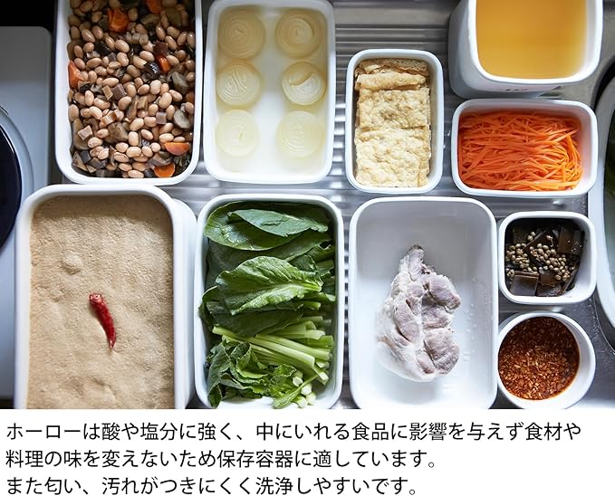 Nodahoro WRA-M Enameled Storage Container, Heat-Resistant, Rectangle, Shallow Type, Size M, Includes Seal Lid, Visible Contents White Series, Made in Japan