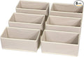 DIOMMELL 6 Pack Foldable Cloth Storage Box Closet Dresser Drawer Organizer Fabric Baskets Bins Containers Divider for Clothes Underwear Bras Socks Lingerie Clothing,Beige 060