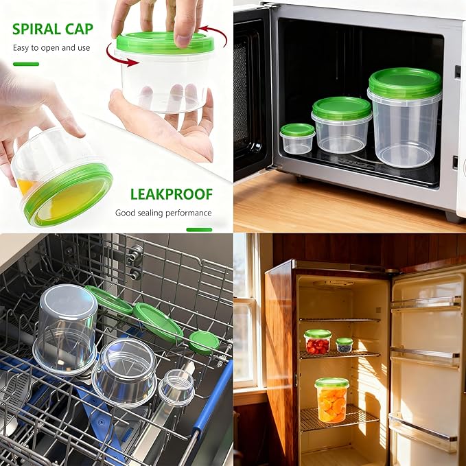 Airtight Food Storage Containers, 6 Pack 32 Oz, Leakproof, BPA-Free, Stackable Kitchen & Pantry Organizers for Dry Food, Meal Prep, Snacks, Leftovers, Microwave, Dishwasher and Freezer Safe