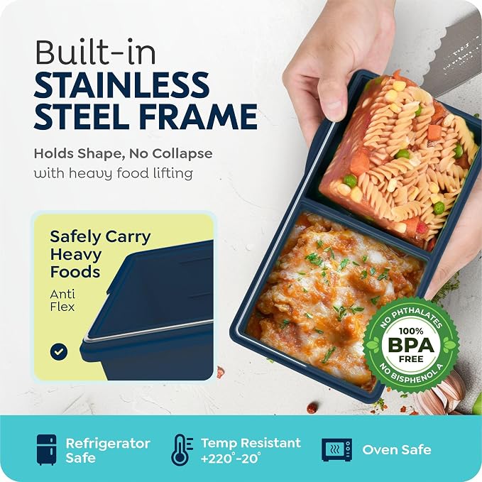 Silicone Freezer Molds for Soup with Lid, 2-Cup Silicone Soup Freezer Molds, Meal Prep & Food Storage, Great for storing soups and other dishes, Dishwasher, Oven Safe