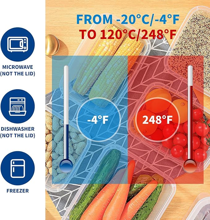 KIGI Large Food Storage Containers, Set of 2 (17.7 Cup) | Airtight Lids, Ideal for Picnic, Fruit Storage & Pantry, Dishwasher Safe, BPA free Plastic, 4 Sided Locking Lid,143 oz