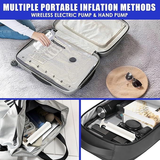 18 Pack Travel Vacuum Storage Bags with Rechargeable Wireless & Hand Pump, Portable Space Saver Bags for Travel & Home, Vacuum Compression Packing Seal for Clothes, Blankets, Seasonal Storage