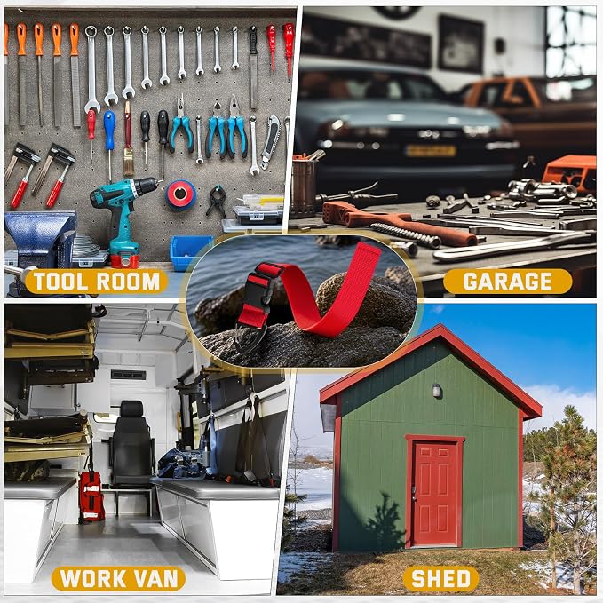 6 Pack 17 Inch Adjustable Extension Cord Holder Organizer with Triangle Clips for Garage Organization and Storage Heavy Duty Extension Cord Hanger for Men Workshop (Multicolor)