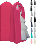 Your Bags Wedding Dress Garment Bag - Garment Bags for Travel & Hanging Clothes or Storage Preservation - 72" Wedding Dress Bag for Gowns Long with 20" Gusset for Puffy Bridal Gowns Cover - Fuchsia