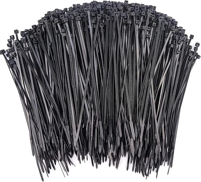 1000 Pcs Zip Ties, 6 Inch Self-Locking Nylon Cable Ties, Premium Heavy Duty Plastic Wire Ties Wraps for Indoor and Outdoor (Black)