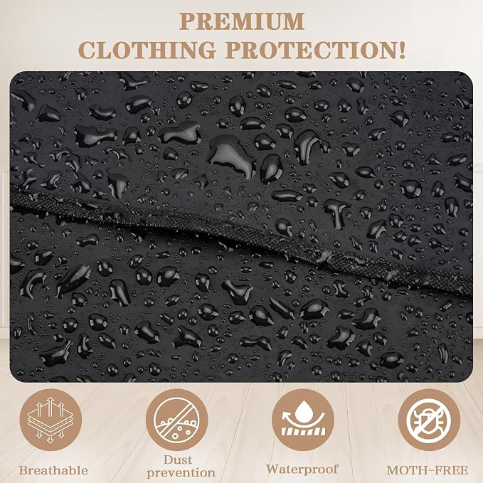20 Pack Garment Bags for Hanging Clothes,Suit Bags For Closet Storage and Travel with Clear Window 40-inch Suit Garment Bag for Men Women Skirt Shirt Coat,Black