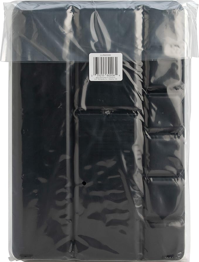Lorell Drawer Tray Organizer, 9-Compartments, 9.38" x 14" x 1.25", Plastic, Black