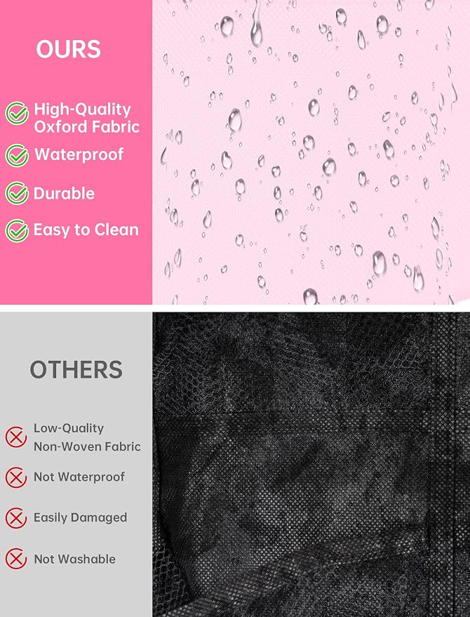 NiHome 35-Pocket Door Hanging Cup Organizer Fit for Stanley Tumbler 30 40oz | Large Capacity Over the Door Water Bottle Storage with Nano Tape, Waterproof Oxford Fabric, U-Shaped Handle Slots (Pink)