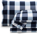 Bare Home Full Sheet Set - Luxury 1800 Ultra- Soft Double Brushed Microfiber - Deep Pockets - Easy Fit - 4 Piece Bedding Sheet Set (Full, Gingham Blue)