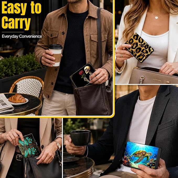 Sea Turtle Metal Wallet Credit Card Protector Case Equipped RFID Blocking | with Pop-Up Button Slim Business Cards Holder Aluminum Cards Case Exclusive Sea Turtle Gifts for Women Men