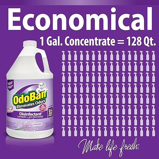 OdoBan Disinfectant Concentrate and Odor Eliminator, 2 Gallons, Lavender Scent