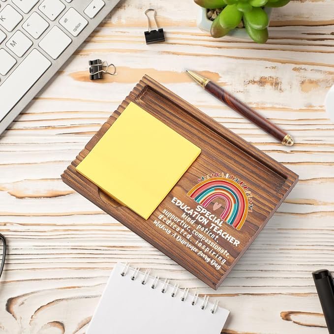 Special Education Teacher Gift Sticky Note Holder Appreciation Thank You Gift Wooden Desk Accessory Teacher Appreciation Week Team TZP173