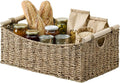 StorageWorks Large Wicker Baskets for Organizing, Seagrass Storage Baskets with Handles, Woven Baskets for Pantry Storage, 16½" x 13" x 7½", 1-Pack
