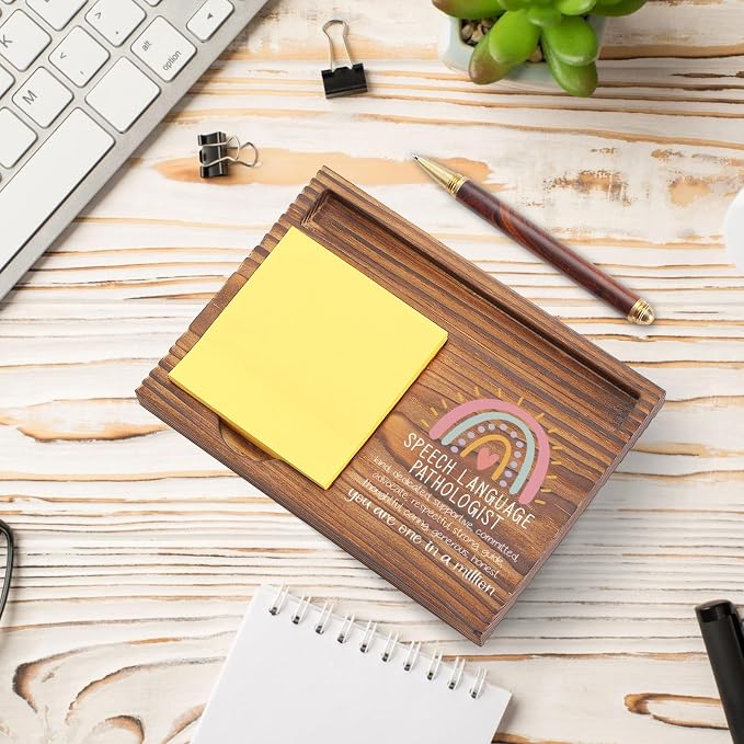 Speech Language Pathologist Appreciation Gift Sticky Note Holder, Thank You Graduation Gift for Speech Pathologist Therapy Self-Stick Note Pad Holders TZP60