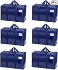 VENO 6 Pack Heavy Duty Moving Bags, Extra Large Storage Bags with Reinforced Handles & Strong Zippers, Foldable & Reusable Moving Box Alternative for Clothes & Dorm Storage