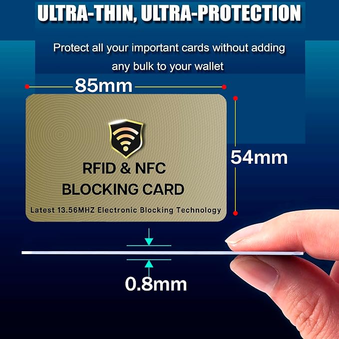 SaiTech IT 3 Pack RFID Blocking Card for Credit Debit ID Card, Golden | Slim Anti-Theft Contactless NFC RFID Blocker Protector, Easily Fit into Wallet and Purse, for Men & Women