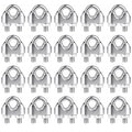 20Pcs 3/8 inch 304 Stainless Steel Wire Rope Cable Clamp,M10 Wire Rope Clips U Bolt Saddle Fastener for Tent Ropes and Wire Ropes