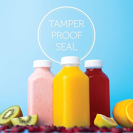 Disposable Juice Container with Caps, 12 Oz Reusable, Clear & Empty Smoothie Bottle For Grab & Go Drink & Juicing Journey, 48 Pack BPA-Free Plastic Water Bottles, Handy, Leak-Proof Beverage Containers