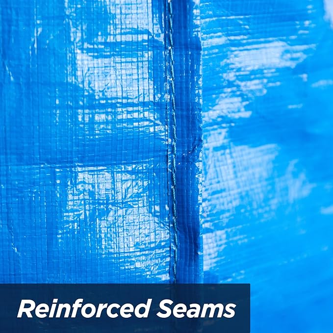 Blue Heavy Duty Extra Large Storage Bags with Zipper and Handles, 23 Gallon Capacity, 4 Pack