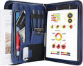 ProCase Portfolio Business Padfolio Folder with Zipper -Navy | Conference Meeting Executive File Legal Document Organizer with Pockets Letter Size A8 Writing Pad Notepad Padfolio