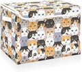 CaTaKu Large Fabric Storage Bins With Lids, Animal Cats Head Storage Boxes With Handles for Organizing Clothes, Collapsible Storage Cube Bins Baskets for Shelves