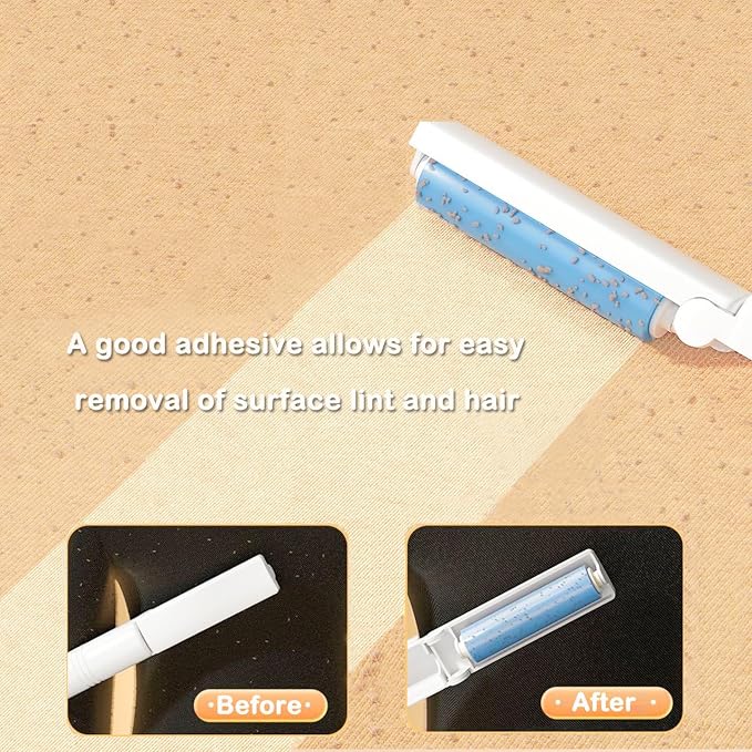 Mini Reusable Lint Roller 8 Pack, Washable Sticky Gel Lint Remover, Blue | Portable & Easy Carry, Foldable Design, Washable Sticky Gel, For Clothes & Luggage, Travel Ready