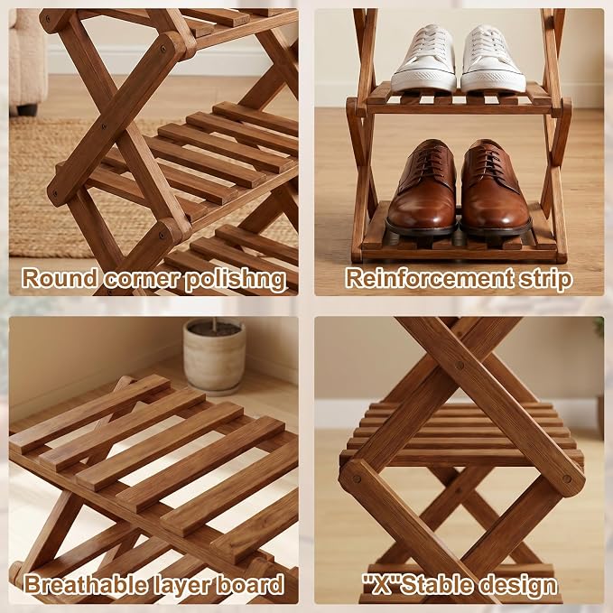Shoe Racks, Foldable Shoes Organizer FreeStanding Shelf,5 Layers | Foldable, Multifunctional, Five Layers, Ideal For Entryway, Closet, Bedroom, Hallway Storage