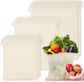 MAQIHAN Reusable Cotton Mesh Produce Bags - 6 Pack Mesh Storage Produce Bag | Durable Double Stitched Bags with Drawstring for Vegetables, Fruit and Grocery Shopping, 2L, 2M and 2S