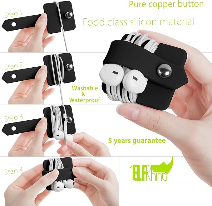 Cord Organizer Earbuds Holder Earphones Wrap Headset Headphone Wrap Winder Cord Manager Cable Winder Set of 2