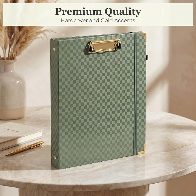 Aesthetic Clipboard Binder with Dividers - Document Organizer and Clipboard Folder for Work - Sturdy 3 Ring Binder & Planner Folio for Streamlined School Projects, Notes and Daily Office Productivity
