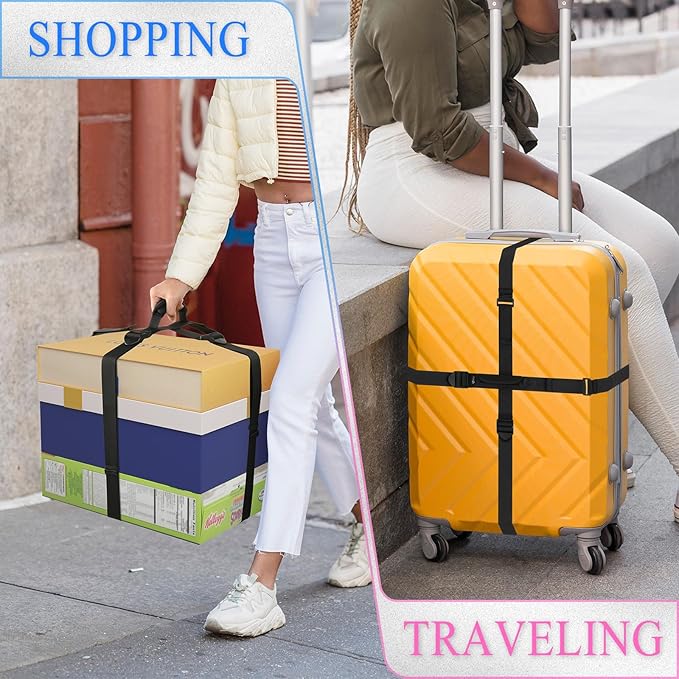 Cosmos Box Carrying Strap with Handle, 126 Inch Heavy Duty Handheld Belt for Moving and Lifting Heavy Objects, Adjustable Cross Style Moving Straps for Luggage Cases Groceries Appliances