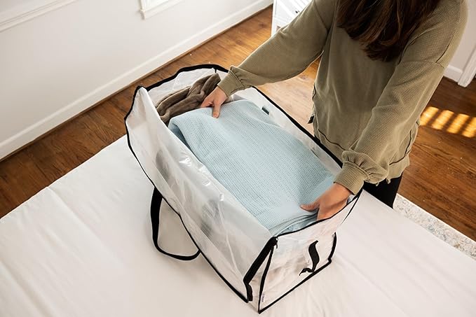 ClearSpace Oversized Moving Bags or Storage Bag – Large Moving Boxes with Backpack Straps, Zippers & Handles – Heavy-Duty Packing Bags for Moving, College Dorm, Christmas Decorations, 2 Pack