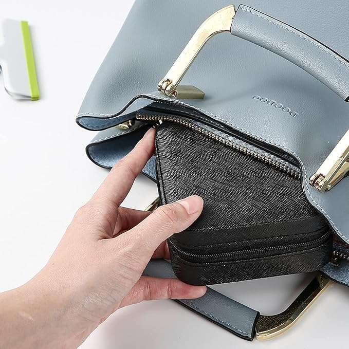 Neveika Portable Travel Mini Jewelry Box Leather Jewellery Ring Organizer Case Storage Gift Box Girls Women (4pcs black).
