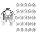 25Pcs 3/16 inch Stainless Steel Wire Rope Cable Clamp,M4 Wire Rope Clamp for Various Commercial, Industrial, and Residential Projects