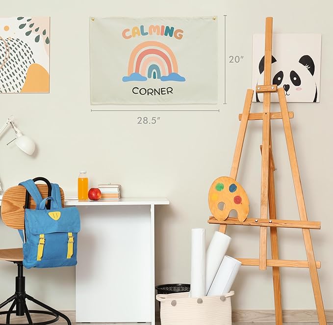 Classroom Wall Flag Decor-Teacher Gift-Inspirational Back to School Wall Banner Decor-Calming Corner-Hanging Rectangular Canvas Banner for Classroom Teacher Office Reading Corner