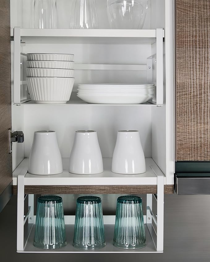 Nxconsu Under Shelf Basket, 2 Pack Under Shelf Storage Organizer, 16.1" | Heavy-Duty Metal Under Cabinet Shelf Basket Holds 30 lb with No-Drill Knob-Lock Clamp for Kitchen Pantry Cupboard