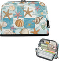Wusikd Pencil Pouch Storage Pouch Seashells Pencil Case Large Capacity Desk Organizer Stationery Makeup Bag Marker Starfish Big Pen Case for Teen Boys Girls School Students