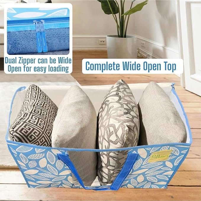 VENO 10 Pack Pack Heavy Duty Moving Bags, Clothes and Comforter Storage Bags with Clear Window, College Dorm Essentials Packing Supplies, Foldable Boxes Alternative (Spring Breeze, 10 Pack)