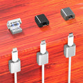 AGVEE 8 Pack Magnetic Cord Organizer Clips, 10mm Ultra-Thin Aluminum Cable Management Holder, 2 Pairs of Strong Magnets Keeper for Home Desk Office Gadgets Accessories, Residue-Free Tape, Silver