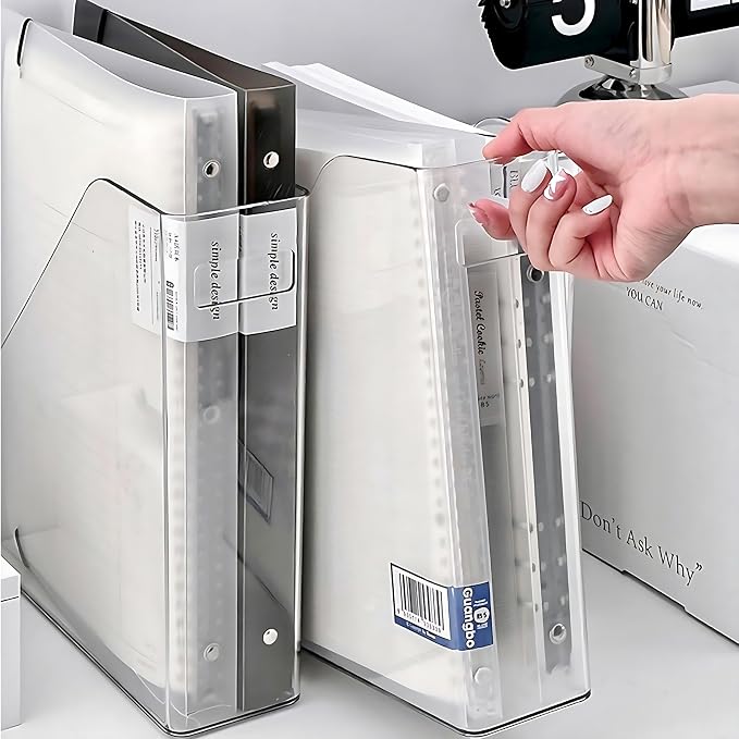 2-Pack Clear Acrylic Vertical Magazine File Holders – Desktop Organizer for Books, Documents, Binders, Envelopes, Includes 3 Bonus Silicone Bookmarks