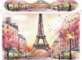 Watercolor Paris Storage Bins with Lids and Carrying Handle,Foldable Storage Boxes Organizer Containers Baskets Cube with Cover for Home Bedroom Closet Office