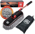 Extendable Exterior Car Duster - Washable Microfiber | Lightweight sweeper for fast dirt removal. Reusable & easy to clean. Storage bag included. Fits auto, RV, truck, motorcycle.