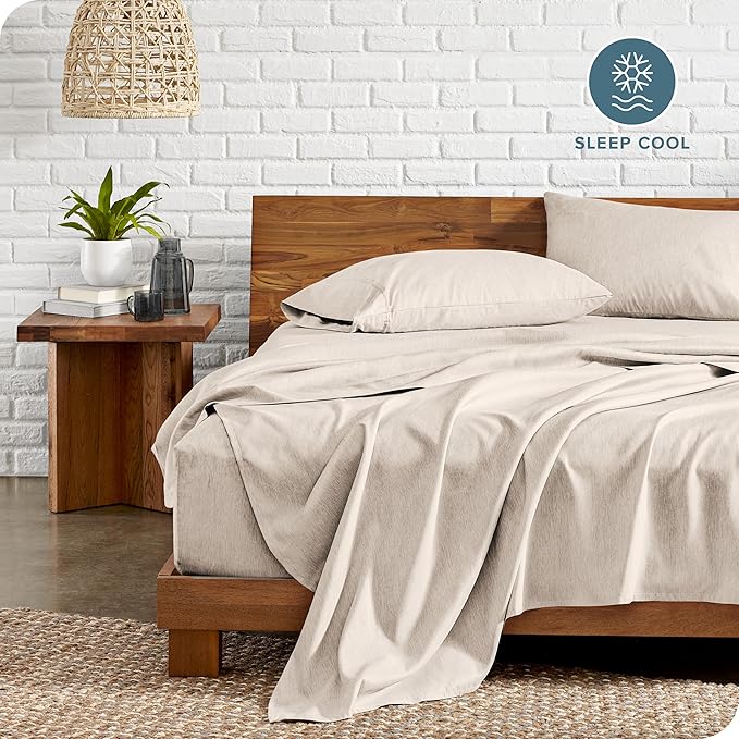 Bare Home Full Sheet Set - Luxury 1800 Ultra-Soft Microfiber Double Brushed - Deep Pockets - Easy Fit - 4 Piece Set - Bedding Sheets & Pillowcases (Full, Heathered Pebble)