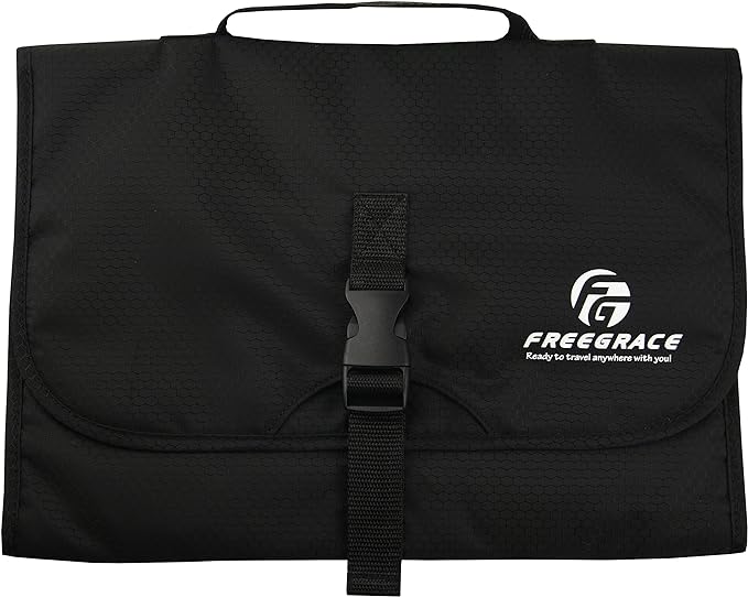 Freegrace Premium Hanging Toiletry Bag for Travel - Cosmetic, Jewelry, Toiletry, Makeup & Accessory Storage Organizer Bag, Large Size for Women & Men