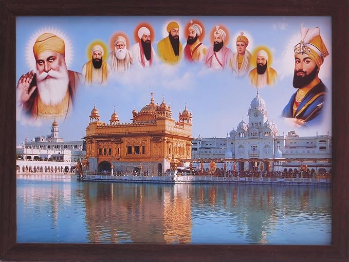Lord Sikh Guru poster print with frame for Home Decor and Gifting Purpose (229-119)